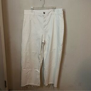 WOMEN PLUS SIZE HIGH RISE WHITE PANTS BLACK TAPE BRAND